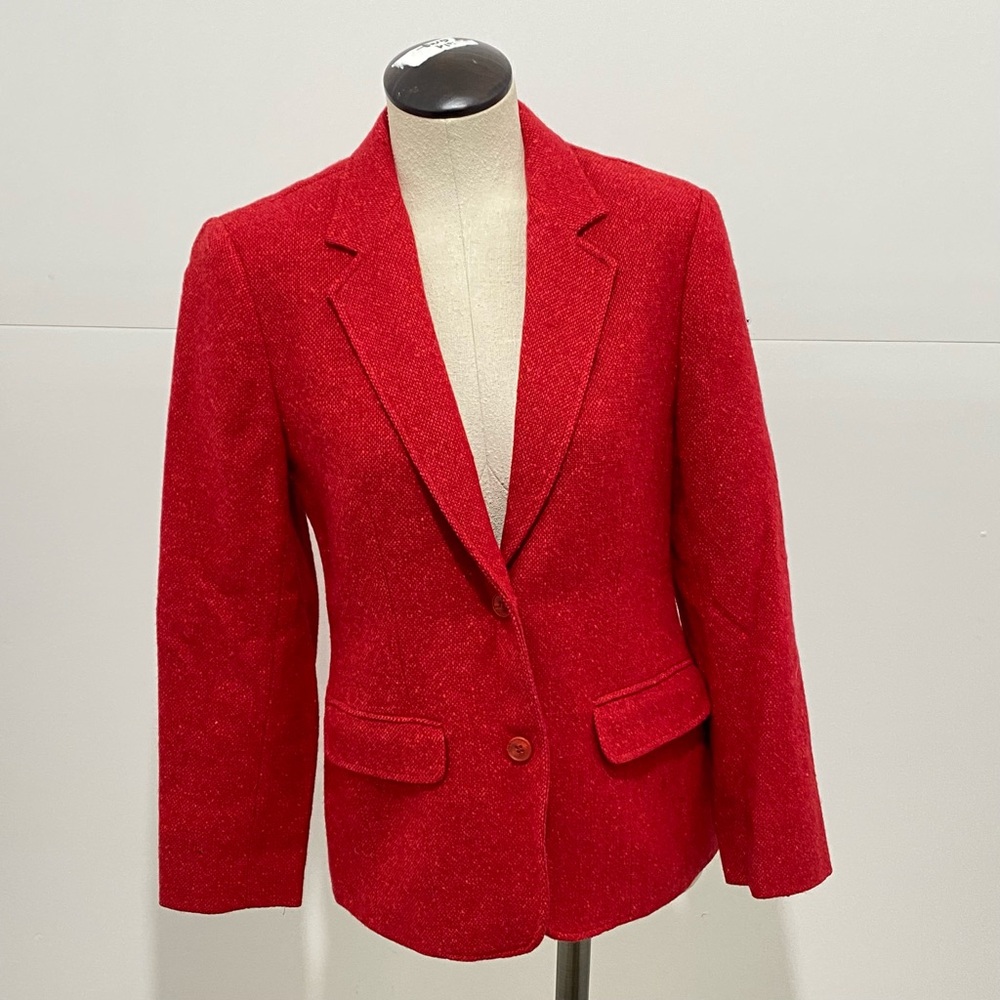 VTG Pendleton Women's Jacket Blazer Size 8 Red Virgin Wool Career USA